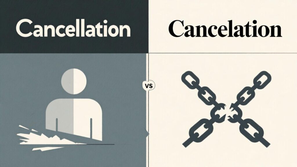 Cancellation vs Cancelation